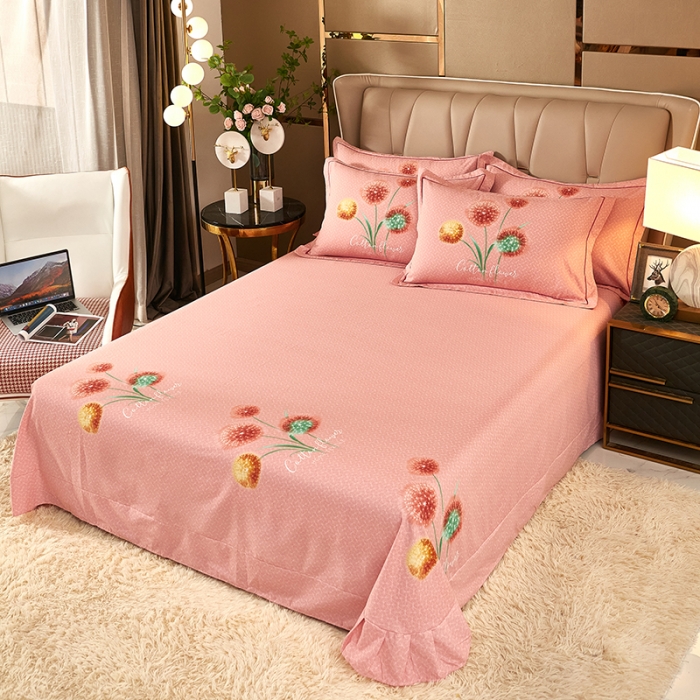 91家纺网 家纺一手货源 找家纺 雲归梦 2021新款全棉大版生态磨毛四件套第二批 一米阳光粉