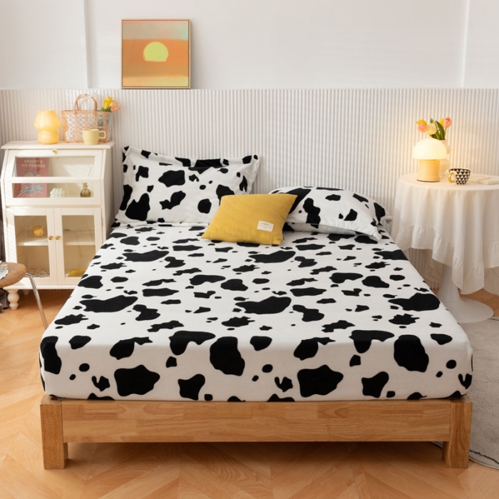 91家纺网 家纺一手货源 找家纺 梦家居 2021新款秋冬牛奶绒床笠单品 牛奶纹