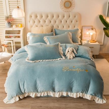 91家纺网 家纺一手货源 找家纺 总-丝羽坊 2021新款牛奶绒韩系心意系列四件套