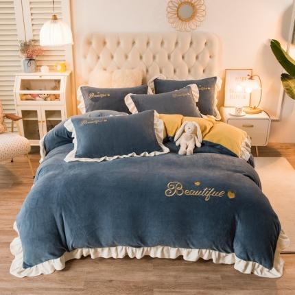 91家纺网 家纺一手货源 找家纺 总-丝羽坊 2021新款牛奶绒韩系心意系列四件套