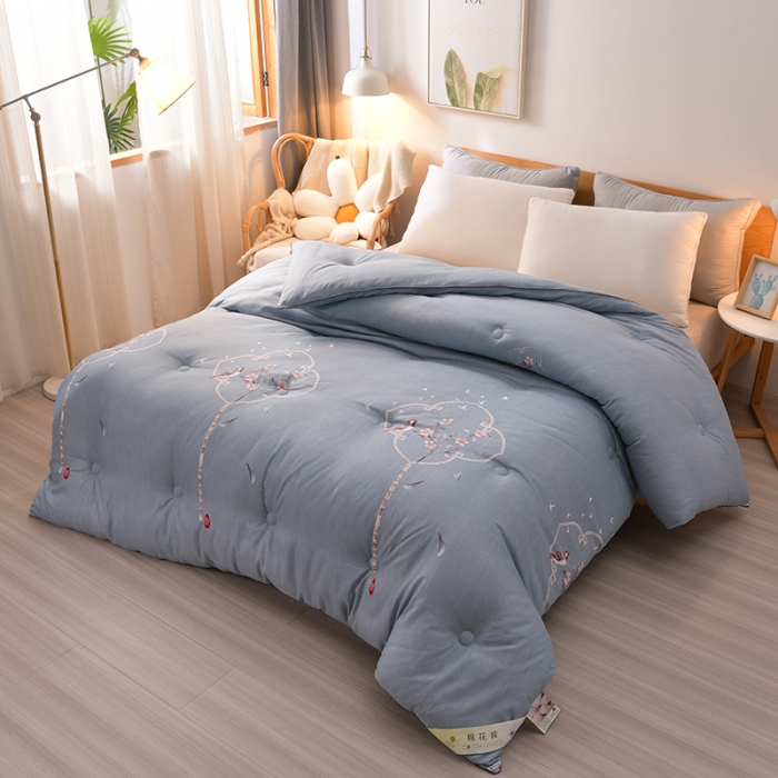 91家纺网 家纺一手货源 找家纺 富威堡2023新款棉花被子春色满园