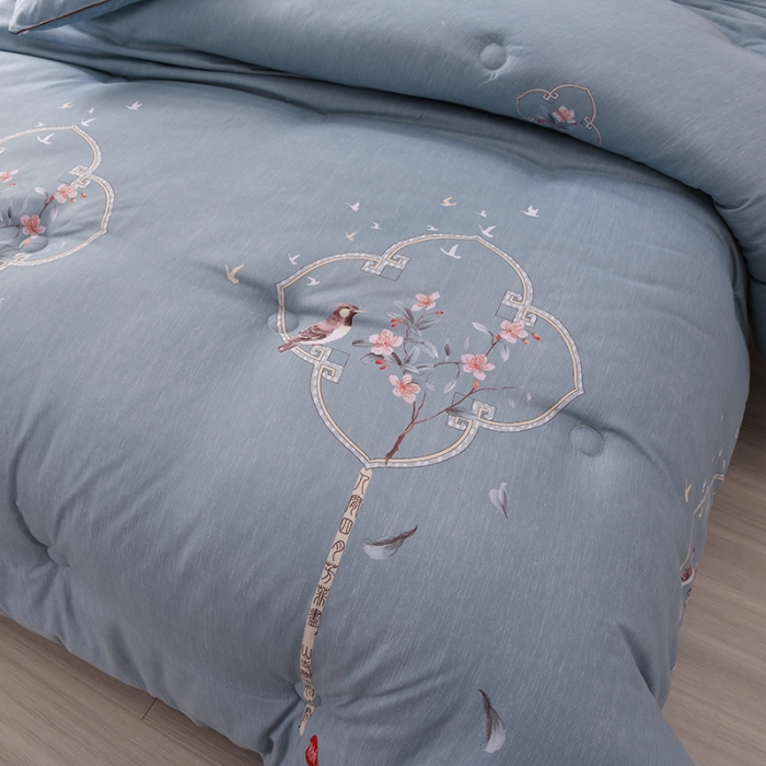 91家纺网 家纺一手货源 找家纺 富威堡2023新款棉花被子春色满园