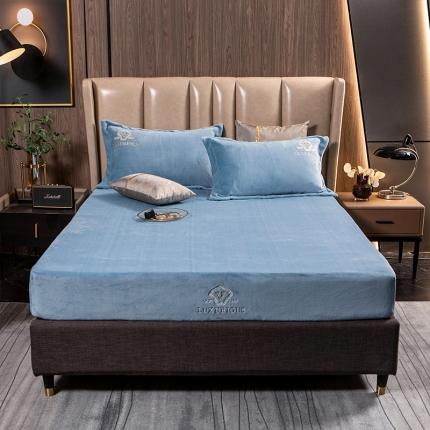 91家纺网 家纺一手货源 找家纺 （总）莱宁被业 2021新款精品牛奶绒刺绣床笠