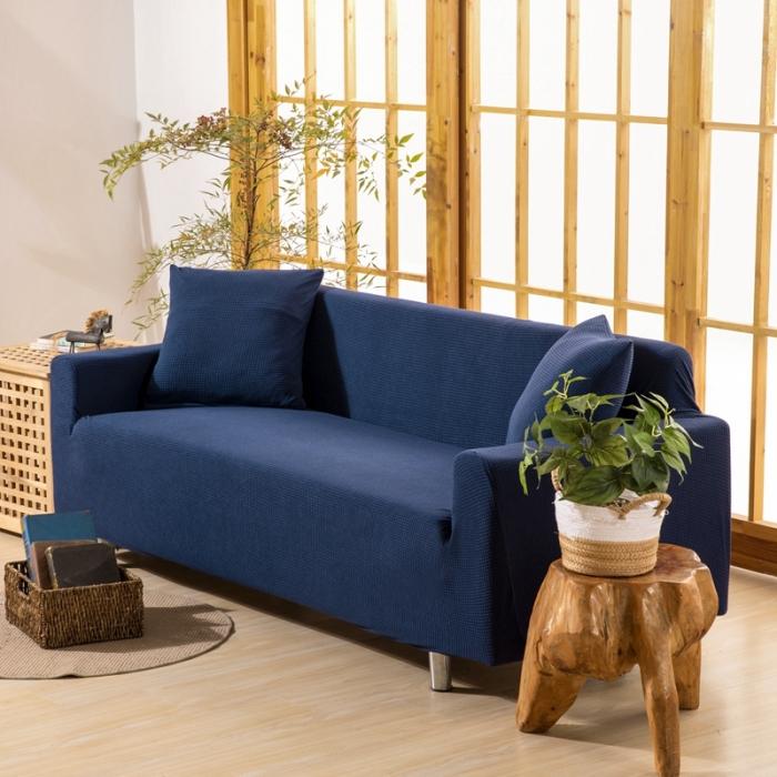 91家纺网 家纺一手货源 找家纺 210g大尺寸防泼水华夫格弹力沙发套 全包沙发罩纯色沙发垫