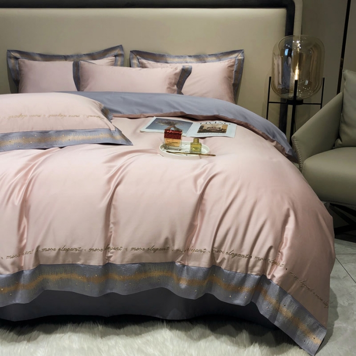 91家纺网 家纺一手货源 找家纺 爱缦 2021新款星空系列100支长绒棉奥棉四件套 奶米杏