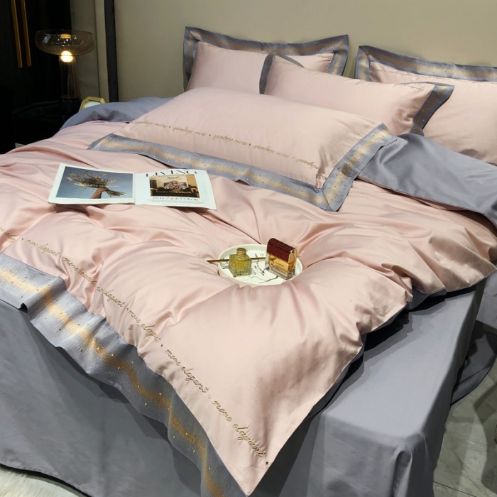 91家纺网 家纺一手货源 找家纺 爱缦 2021新款星空系列100支长绒棉奥棉四件套 奶米杏