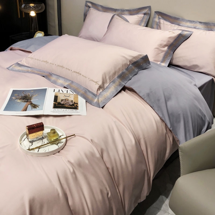 91家纺网 家纺一手货源 找家纺 爱缦 2021新款星空系列100支长绒棉奥棉四件套 奶米杏