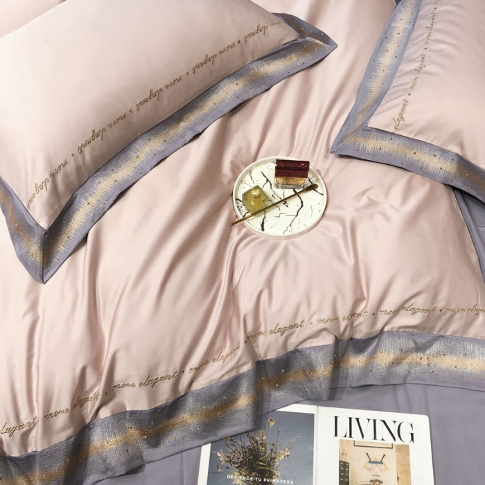 91家纺网 家纺一手货源 找家纺 爱缦 2021新款星空系列100支长绒棉奥棉四件套 奶米杏