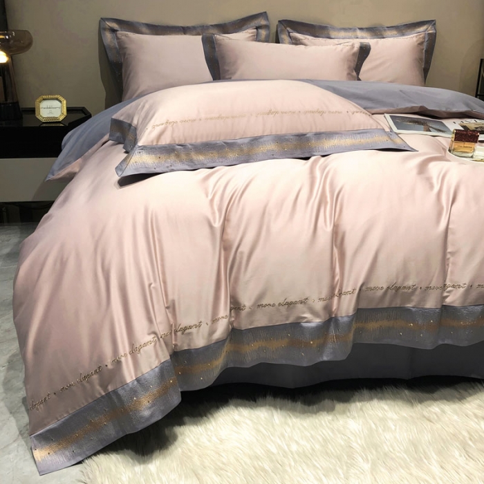 91家纺网 家纺一手货源 找家纺 爱缦 2021新款星空系列100支长绒棉奥棉四件套 奶米杏