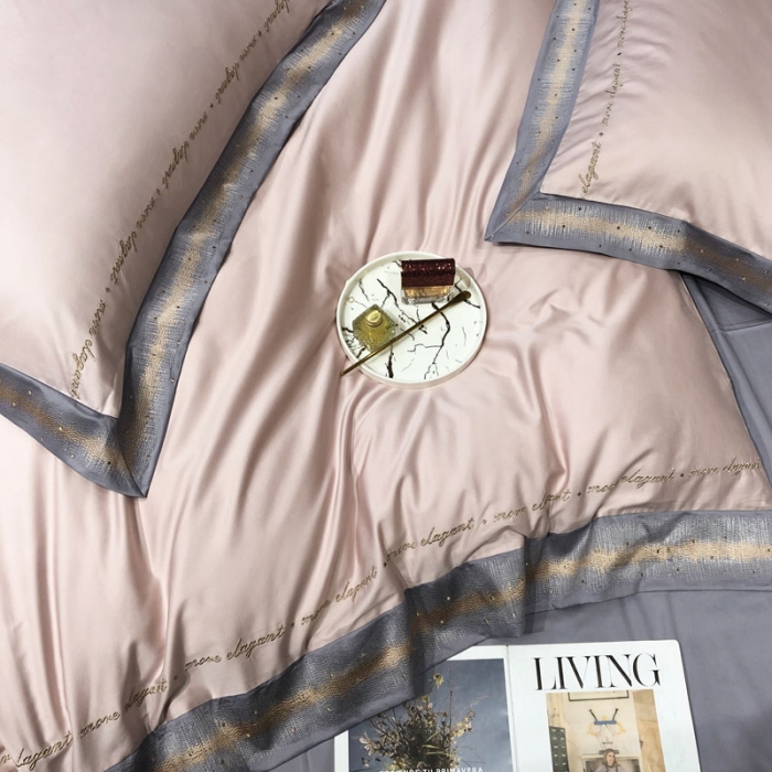 91家纺网 家纺一手货源 找家纺 爱缦 2021新款星空系列100支长绒棉奥棉四件套 奶米杏