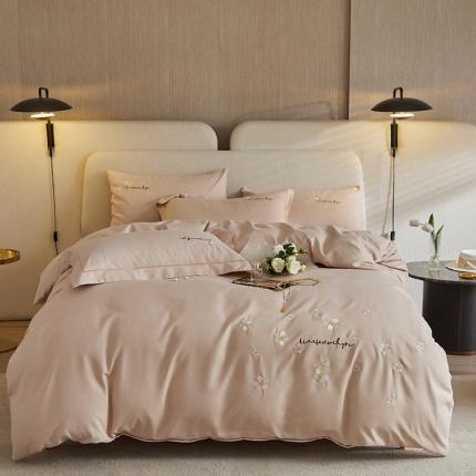 91家纺网 家纺一手货源 找家纺 （总）凡客2021秋冬新款埃类棉刺绣磨毛四件套-樱语