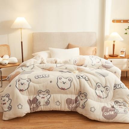 91家纺网 家纺一手货源 找家纺 （总）佰亿莱 2024新款双面绒A版雪花绒B版羊羔绒冬被