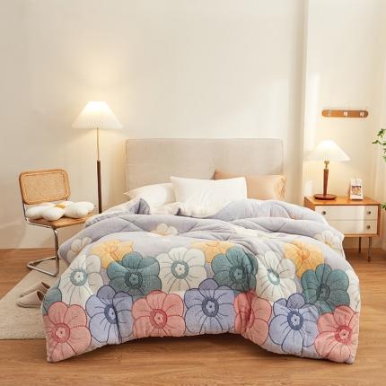 91家纺网 家纺一手货源 找家纺 （总）佰亿莱 2024新款双面绒A版雪花绒B版羊羔绒冬被