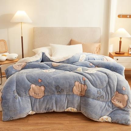 91家纺网 家纺一手货源 找家纺 （总）佰亿莱 2024新款双面绒A版雪花绒B版羊羔绒冬被