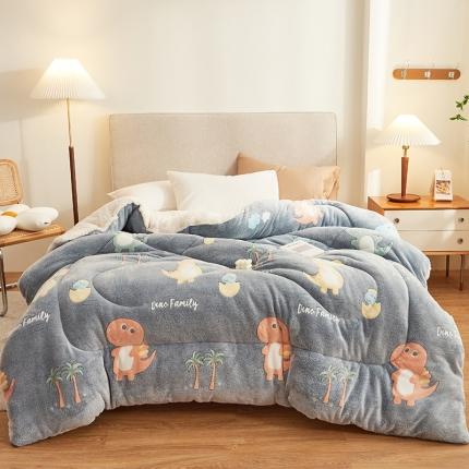 91家纺网 家纺一手货源 找家纺 （总）佰亿莱 2024新款双面绒A版雪花绒B版羊羔绒冬被