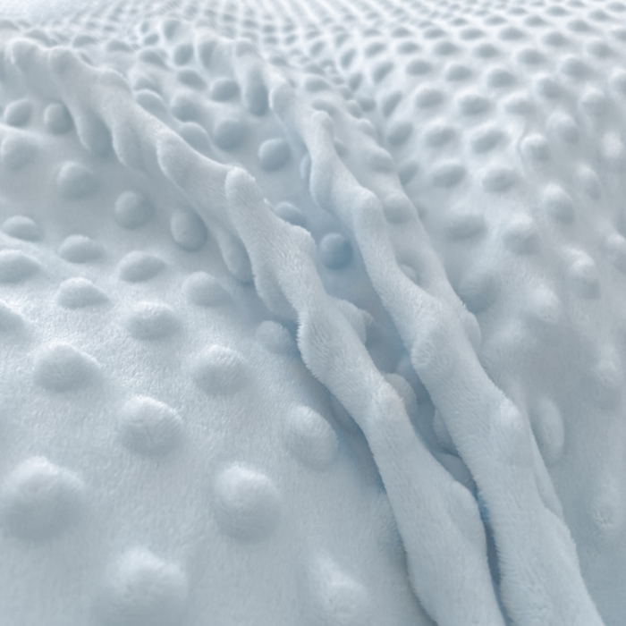 91家纺网 家纺一手货源 找家纺 玛奇朵 2021新款豆豆绒珍珠款四件套-梦露系列 梦露-婴儿蓝