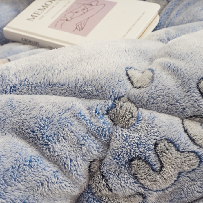 91家纺网 家纺一手货源 找家纺 佰亿莱 2024新款双面绒A版雪花绒B版羊羔绒冬被 泰迪熊