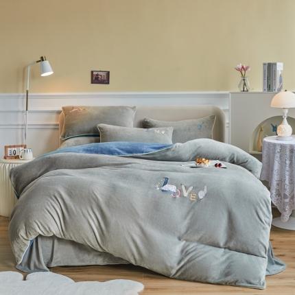 91家纺网 家纺一手货源 找家纺 （总）凡客家居 2021秋冬新款工艺款牛奶绒四件套