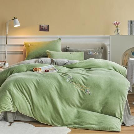 91家纺网 家纺一手货源 找家纺 （总）凡客家居 2021秋冬新款工艺款牛奶绒四件套