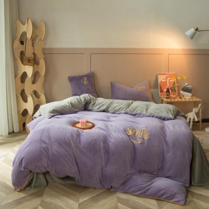 91家纺网 家纺一手货源 找家纺 （总）凡客家居 2021秋冬新款工艺款牛奶绒四件套