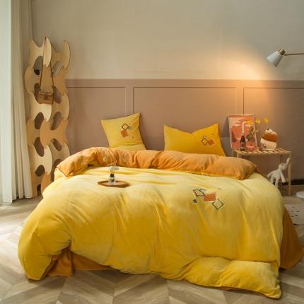 凡客家居 2021秋冬新款工艺款牛奶绒四件套 方格