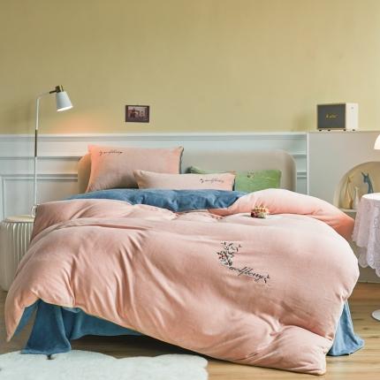 凡客家居 2021秋冬新款工艺款牛奶绒四件套 花开结果