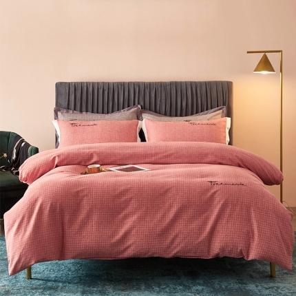 91家纺网 家纺一手货源 找家纺 （总）凡客2021秋冬新款全棉磨毛刺绣四件套学生宿舍三件套-潘多拉