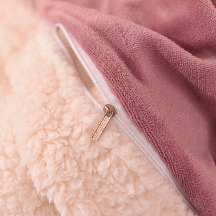 91家纺网 家纺一手货源 找家纺 艾米 2021新款牛奶绒羊羔绒双拼四件套 梅紫色