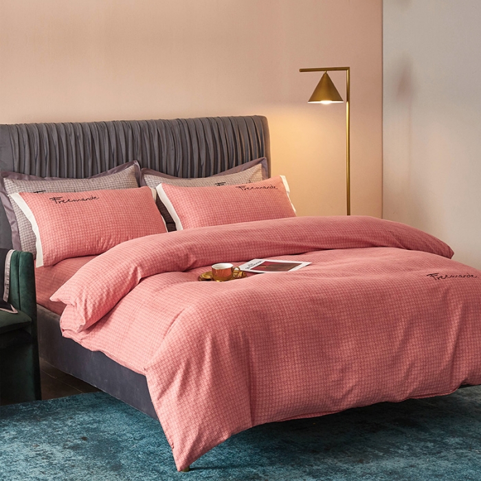 91家纺网 家纺一手货源 找家纺 （总）凡客2021秋冬新款全棉磨毛刺绣四件套学生宿舍三件套-潘多拉