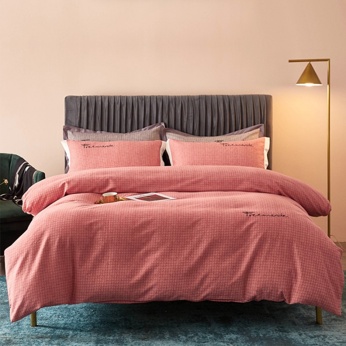 91家纺网 家纺一手货源 找家纺 （总）凡客2021秋冬新款全棉磨毛刺绣四件套学生宿舍三件套-潘多拉