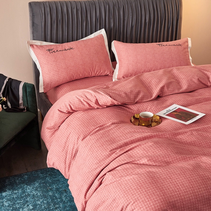 91家纺网 家纺一手货源 找家纺 （总）凡客2021秋冬新款全棉磨毛刺绣四件套学生宿舍三件套-潘多拉