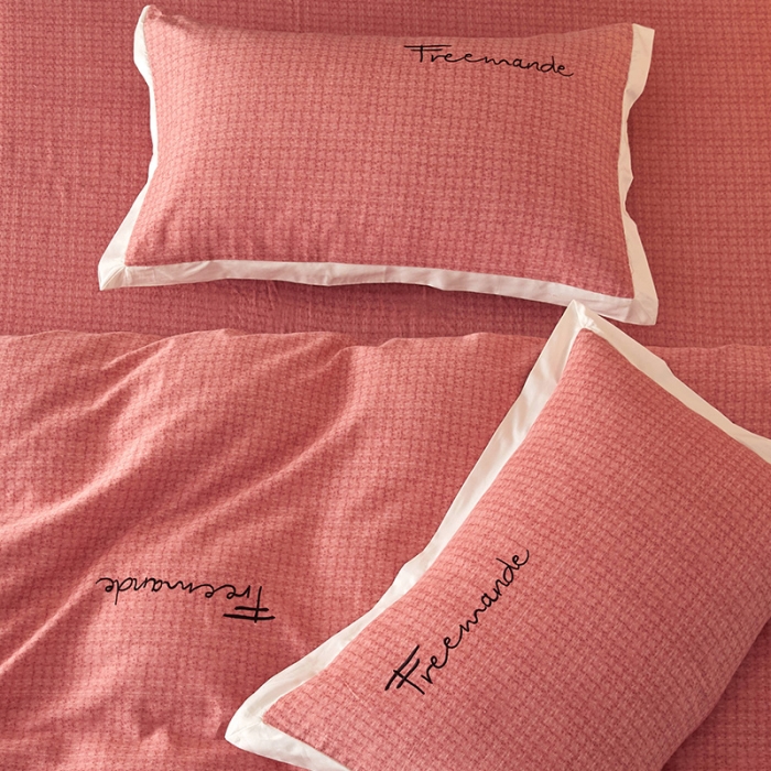 91家纺网 家纺一手货源 找家纺 （总）凡客2021秋冬新款全棉磨毛刺绣四件套学生宿舍三件套-潘多拉