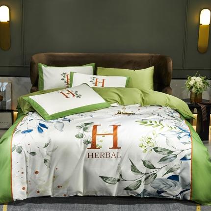 91家纺网 家纺一手货源 找家纺 凡客 2022春夏新款60S贡缎长绒棉印花四件套 炫舞暖阳