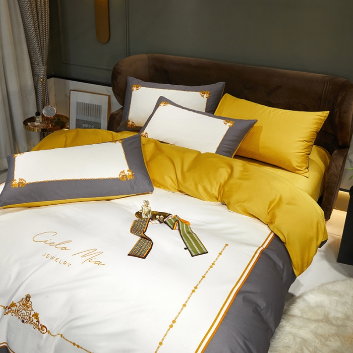 91家纺网 家纺一手货源 找家纺 凡客 2022春夏新款60S贡缎长绒棉印花四件套 花栖寻梦