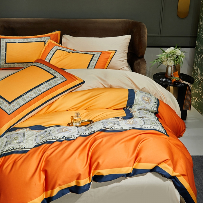 91家纺网 家纺一手货源 找家纺 凡客 2022春夏新款60S贡缎长绒棉印花四件套 时尚左拉