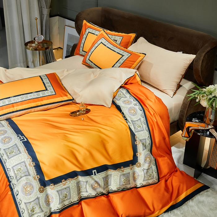 91家纺网 家纺一手货源 找家纺 凡客 2022春夏新款60S贡缎长绒棉印花四件套 时尚左拉