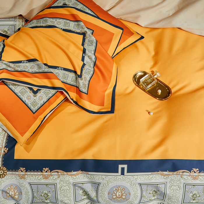 91家纺网 家纺一手货源 找家纺 凡客 2022春夏新款60S贡缎长绒棉印花四件套 时尚左拉