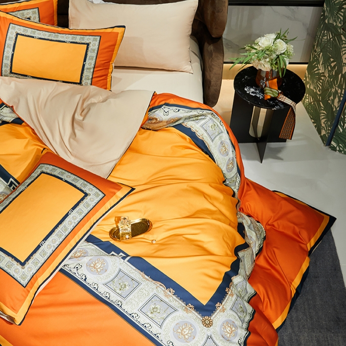 91家纺网 家纺一手货源 找家纺 凡客 2022春夏新款60S贡缎长绒棉印花四件套 时尚左拉