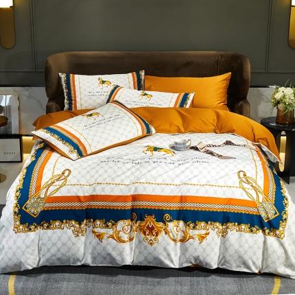 凡客 2022春夏新款60S贡缎长绒棉印花四件套 醉梦花香