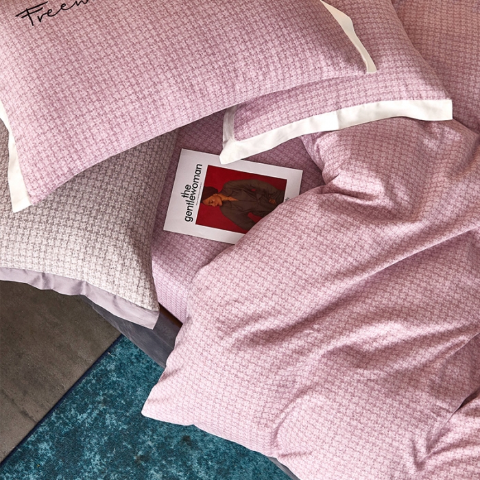 91家纺网 家纺一手货源 找家纺 凡客2021秋冬新款全棉磨毛刺绣四件套-潘多拉 潘多拉（紫）