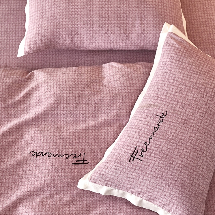 91家纺网 家纺一手货源 找家纺 凡客2021秋冬新款全棉磨毛刺绣四件套-潘多拉 潘多拉（紫）