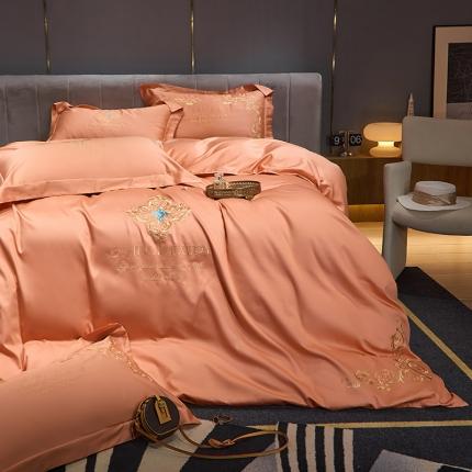 凡客2022春夏新款浪漫时节60S贡缎长绒棉绣花四件套 浪漫时节（红玉）