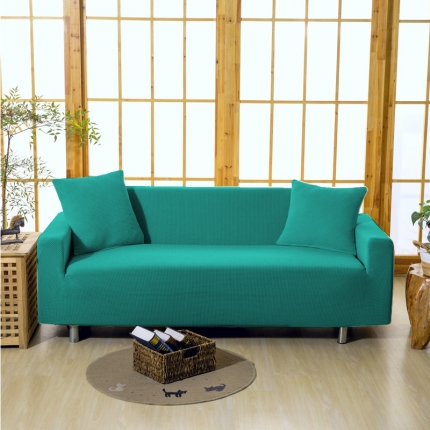 91家纺网 家纺一手货源 找家纺 210g大尺寸防泼水华夫格弹力沙发套 全包沙发罩纯色沙发垫