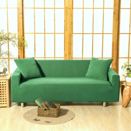 91家纺网 家纺一手货源 找家纺 210g大尺寸防泼水华夫格弹力沙发套 全包沙发罩纯色沙发垫