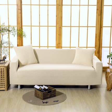 91家纺网 家纺一手货源 找家纺 210g大尺寸防泼水华夫格弹力沙发套 全包沙发罩纯色沙发垫