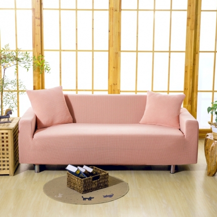 91家纺网 家纺一手货源 找家纺 210g大尺寸防泼水华夫格弹力沙发套 全包沙发罩纯色沙发垫