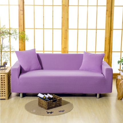 91家纺网 家纺一手货源 找家纺 210g大尺寸防泼水华夫格弹力沙发套 全包沙发罩纯色沙发垫