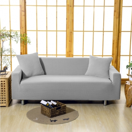 91家纺网 家纺一手货源 找家纺 210g大尺寸防泼水华夫格弹力沙发套 全包沙发罩纯色沙发垫