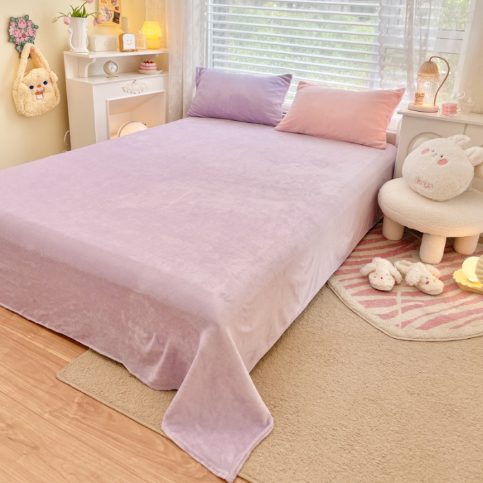 91家纺网 家纺一手货源 找家纺 （总）慕尚 2022新款纯色搭色奶油席牛奶绒四件套