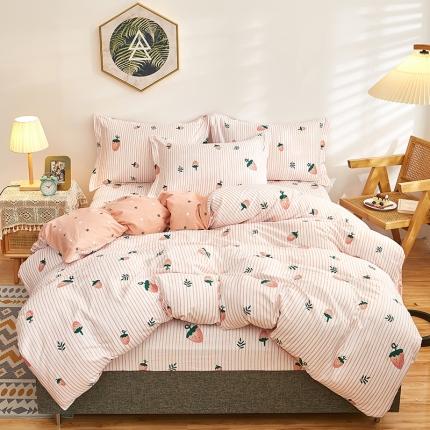 91家纺网 家纺一手货源 找家纺 （总1）安逸家纺 12868 新款全棉床笠四件套床罩学生纯棉床笠款三件套